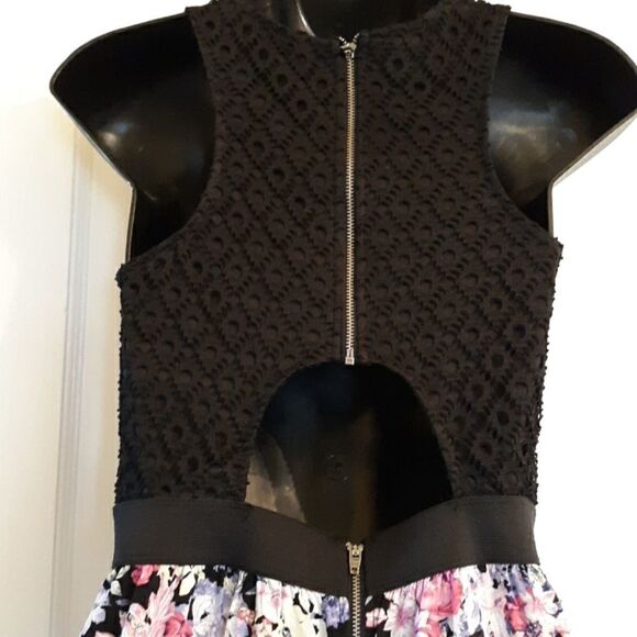 Xhilaration romper Black eyelet tank with elastic waistband Size S/P - Picture 4 of 16